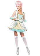 Queen Marie Antoinette, costume dress, brocade, lace trim, ruffles